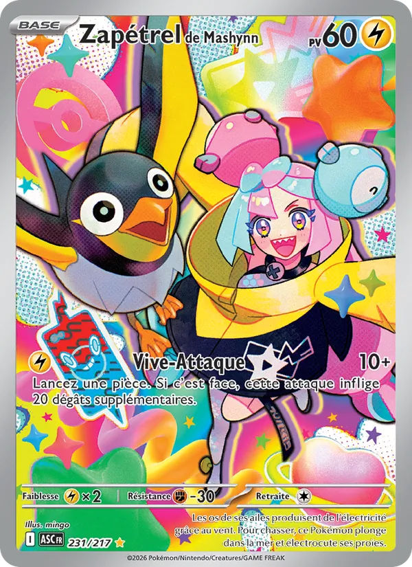 Carte Pokémon Zapétrel de Mashynn de l'extension Héros Transcendants