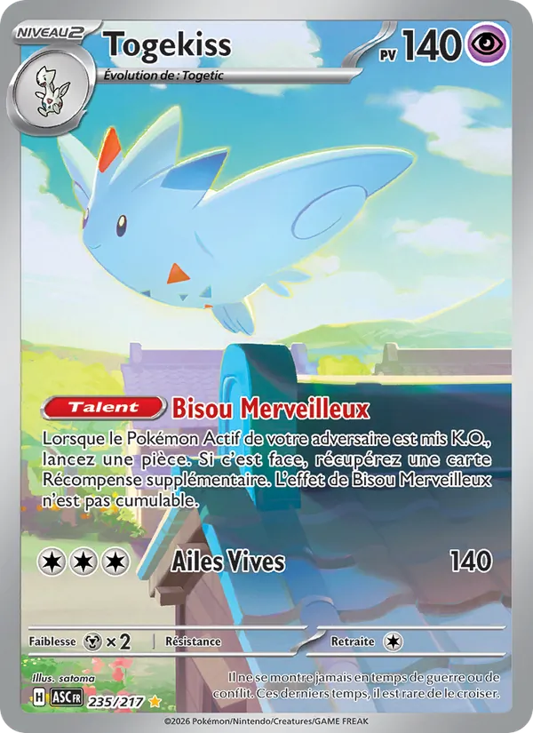 Carte Pokémon Togekiss de l'extension Héros Transcendants