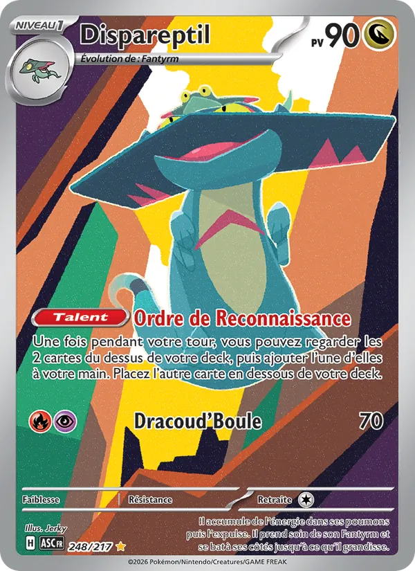 Carte Pokémon Dispareptil de l'extension Héros Transcendants