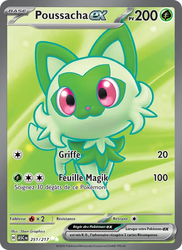 Carte Pokémon Poussacha-ex de l'extension Héros Transcendants