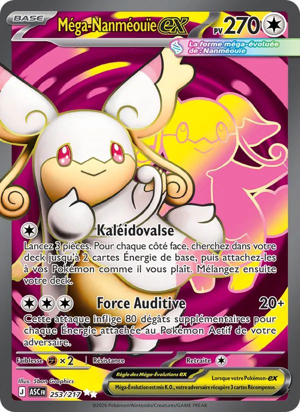 Carte Pokémon Méga-Nanméouïe-ex de l'extension Héros Transcendants