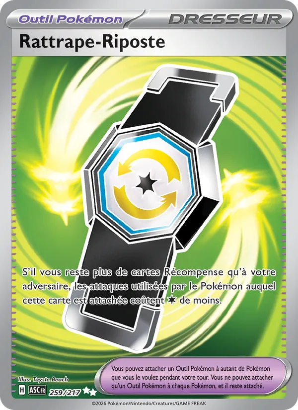 Carte Pokémon Rattrape-Riposte de l'extension Héros Transcendants