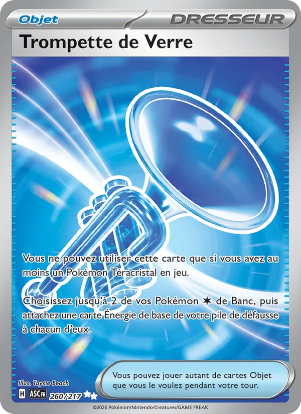 Carte Pokémon Trompette de Verre de l'extension Héros Transcendants