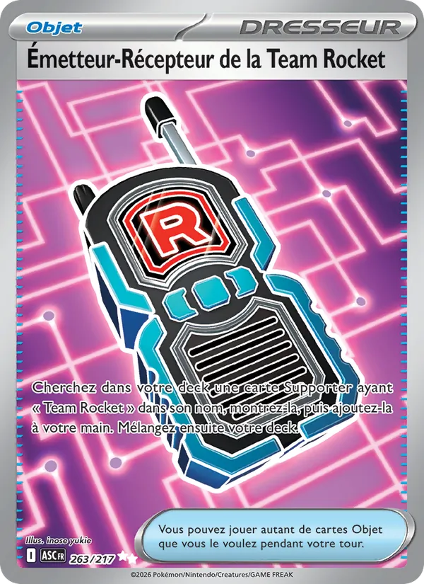 Carte Pokémon Émetteur-Récepteur de la Team Rocket de l'extension Héros Transcendants