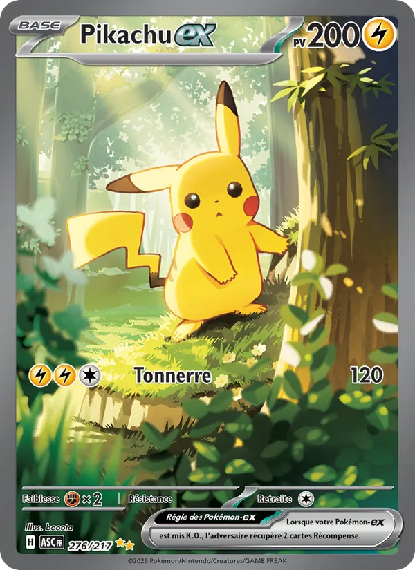 Carte Pokémon Pikachu-ex de l'extension Héros Transcendants