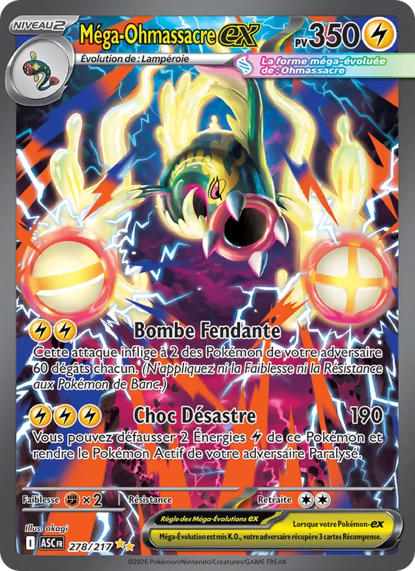 Carte Pokémon Méga-Ohmassacre-ex de l'extension Héros Transcendants