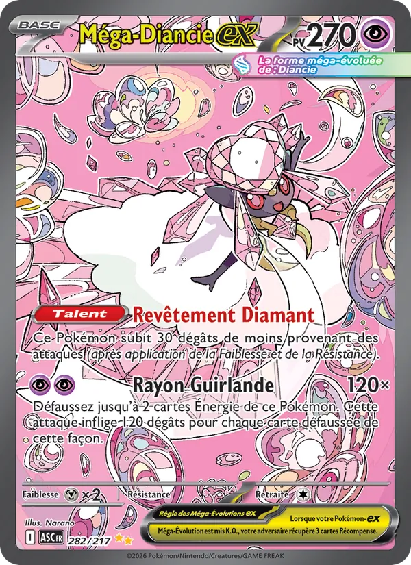 Carte Pokémon Méga-Diancie-ex de l'extension Héros Transcendants