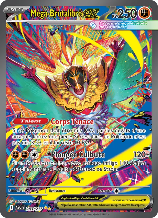 Carte Pokémon Méga-Brutalibré-ex de l'extension Héros Transcendants