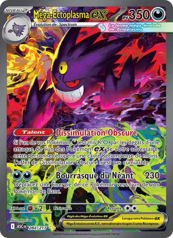 Carte Pokémon Méga-Ectoplasma-ex de l'extension Héros Transcendants