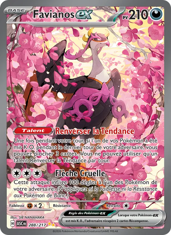 Carte Pokémon Favianos-ex de l'extension Héros Transcendants