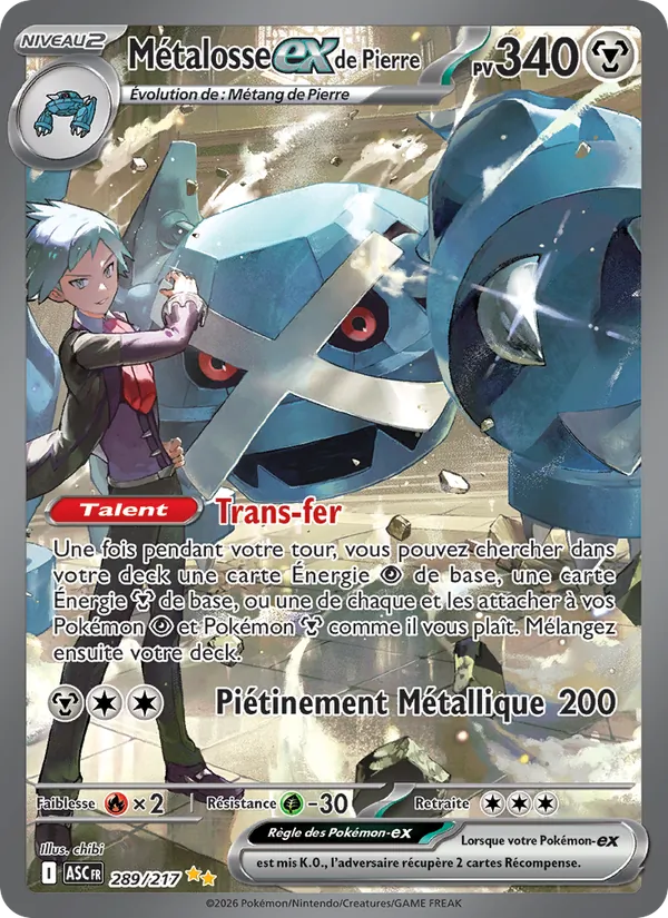 Carte Pokémon Métalosse-ex de Pierre de l'extension Héros Transcendants