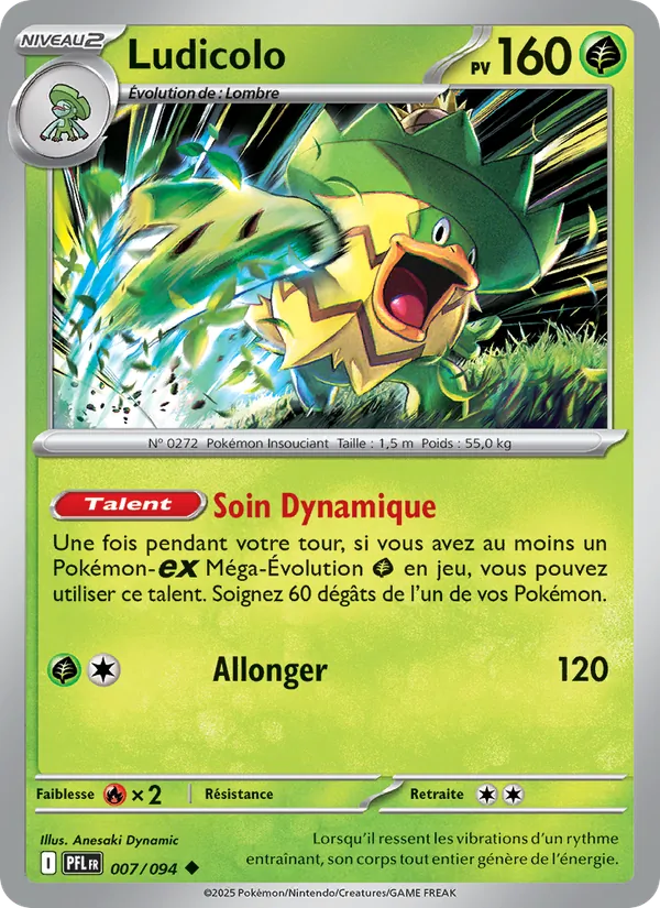 Carte Pokémon Ludicolo de l'extension Flammes Fantasmagoriques