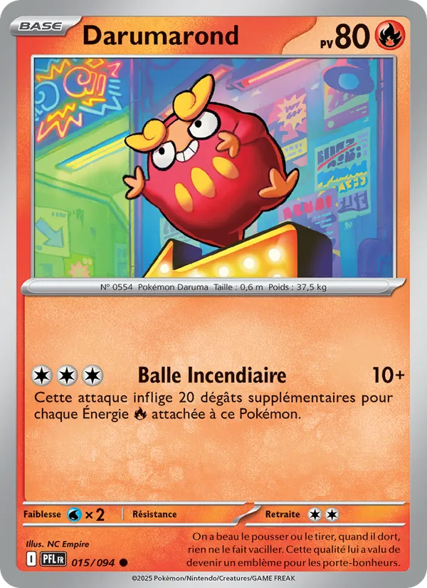 Carte Pokémon Darumarond de l'extension Flammes Fantasmagoriques