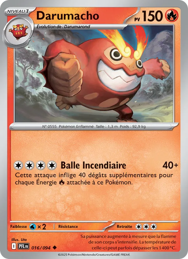 Carte Pokémon Darumacho de l'extension Flammes Fantasmagoriques