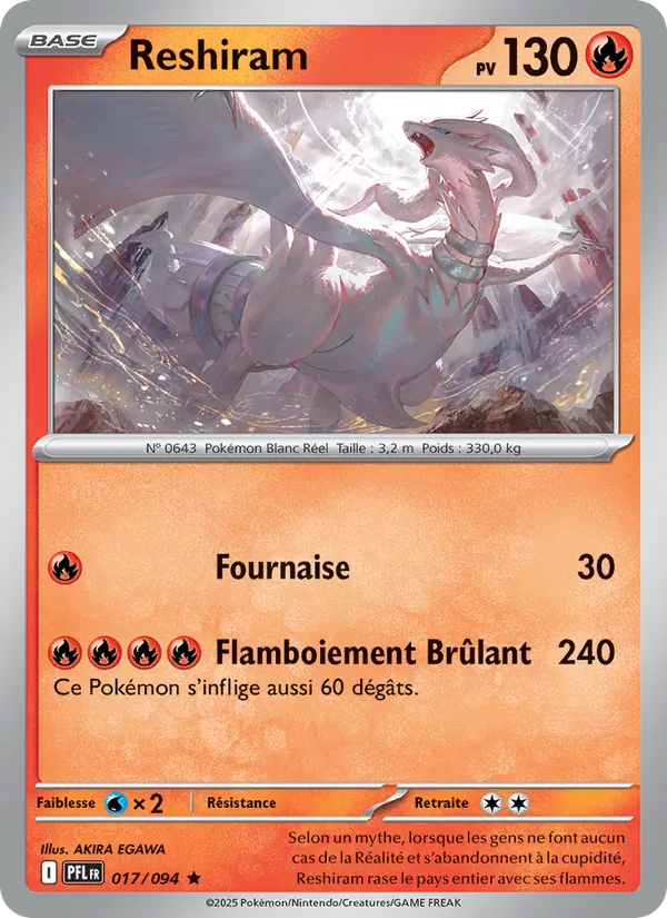 Carte Pokémon Reshiram de l'extension Flammes Fantasmagoriques