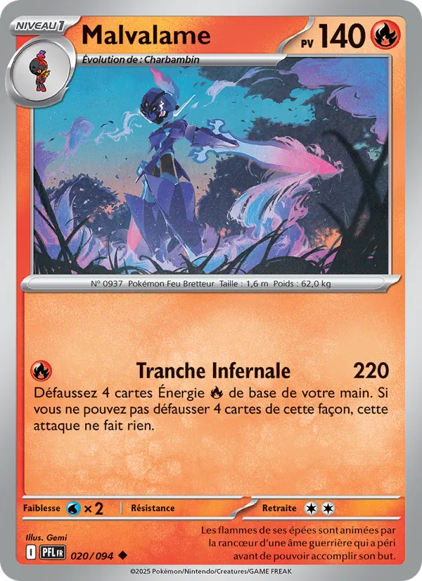 Carte Pokémon Malvalame de l'extension Flammes Fantasmagoriques