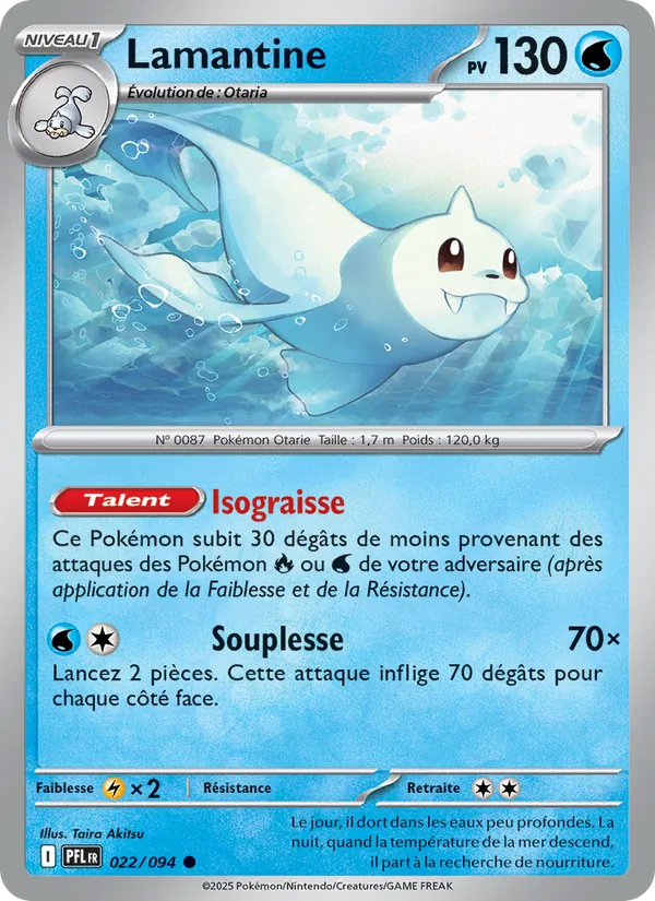 Carte Pokémon Lamantine de l'extension Flammes Fantasmagoriques