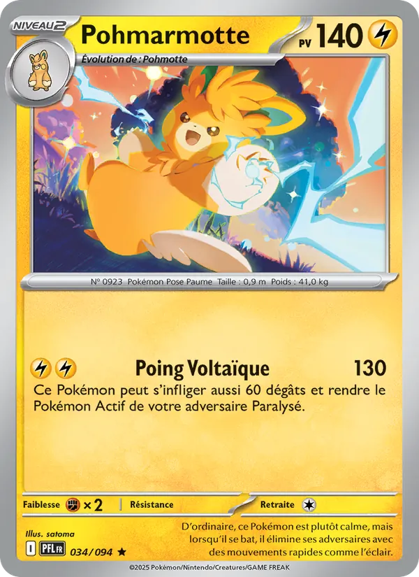 Carte Pokémon Pohmarmotte de l'extension Flammes Fantasmagoriques