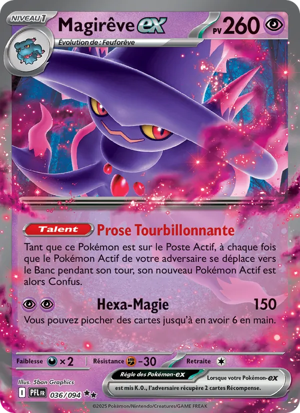 Carte Pokémon Magirêve-ex de l'extension Flammes Fantasmagoriques