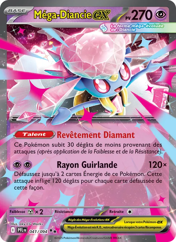 Carte Pokémon Méga-Diancie-ex de l'extension Flammes Fantasmagoriques