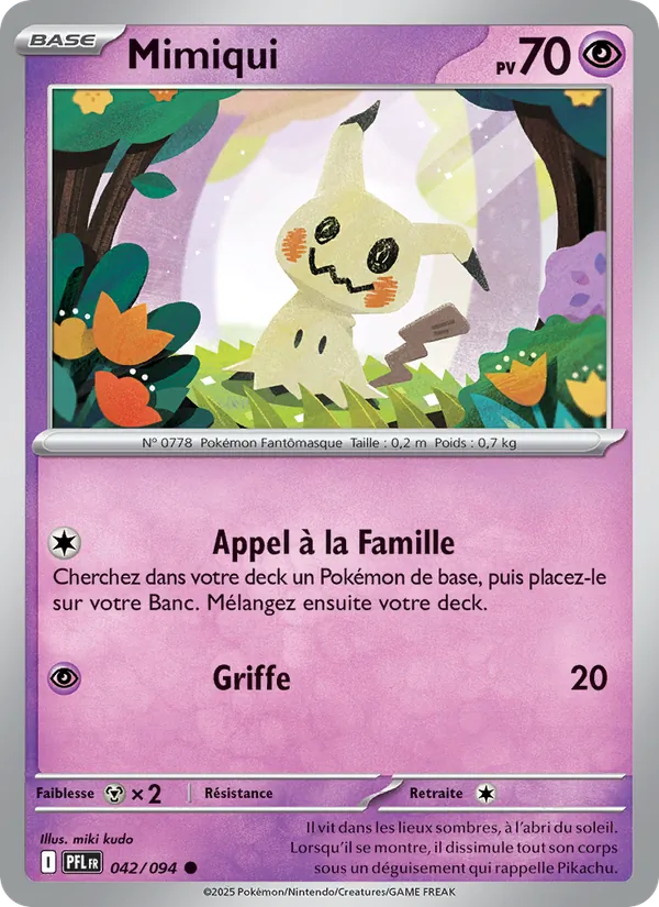 Carte Pokémon Mimiqui de l'extension Flammes Fantasmagoriques