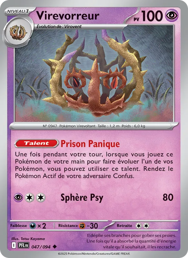 Carte Pokémon Virevorreur de l'extension Flammes Fantasmagoriques