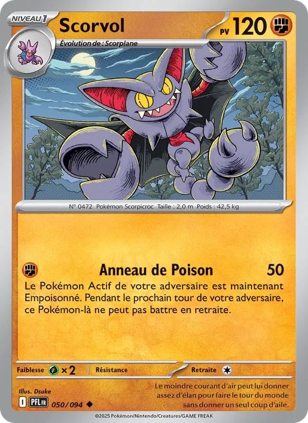 Carte Pokémon Scorvol de l'extension Flammes Fantasmagoriques
