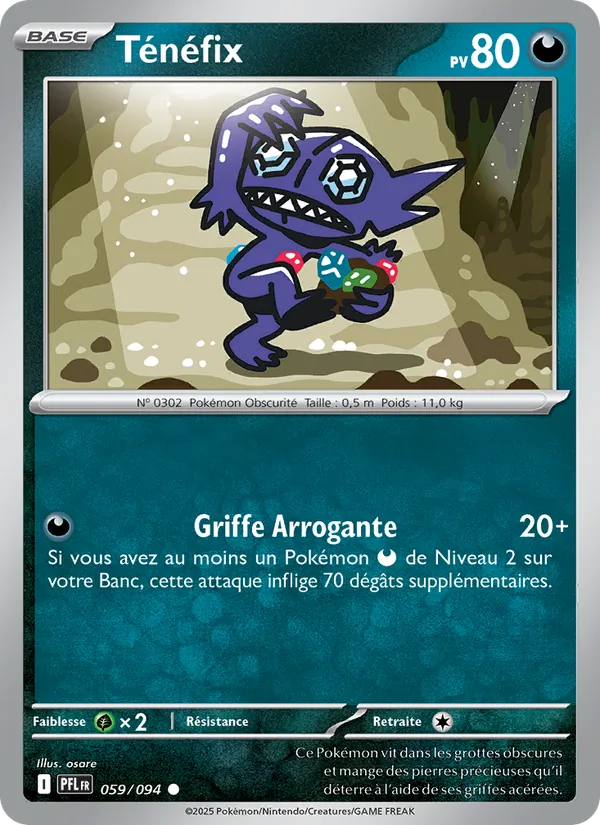 Carte Pokémon Ténéfix de l'extension Flammes Fantasmagoriques