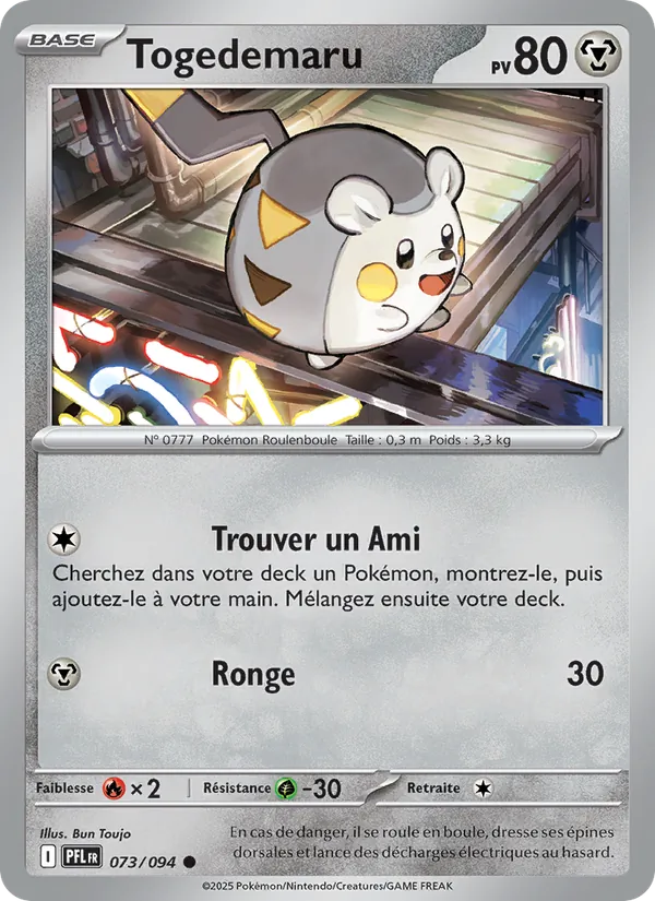 Carte Pokémon Togedemaru de l'extension Flammes Fantasmagoriques