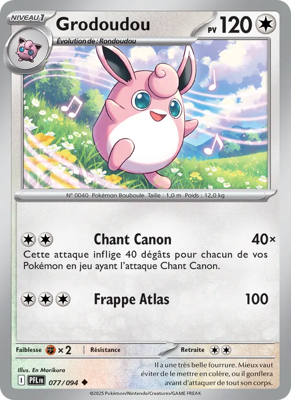 Carte Pokémon Grodoudou de l'extension Flammes Fantasmagoriques