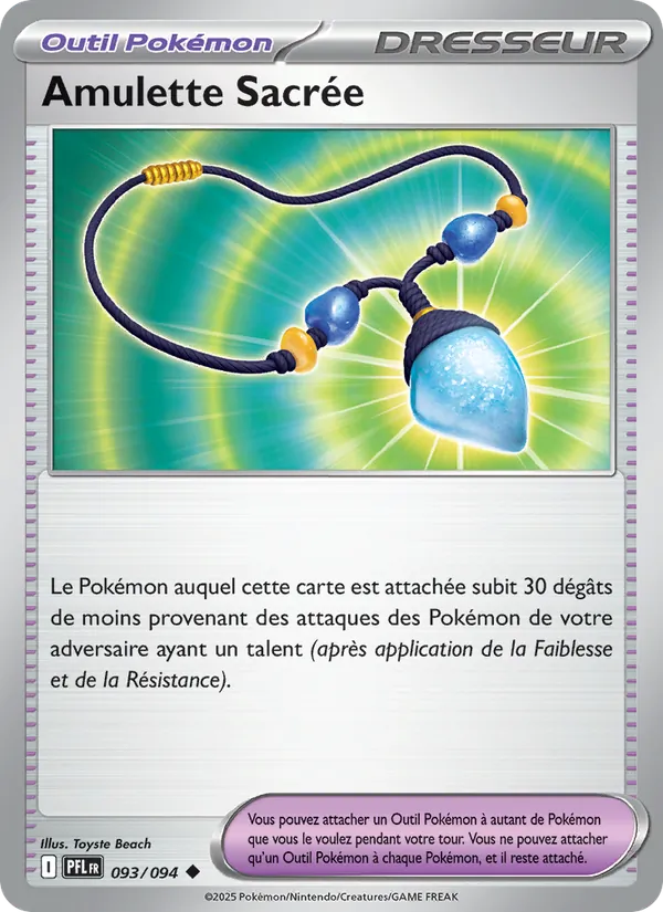 Carte Pokémon Amulette Sacrée de l'extension Flammes Fantasmagoriques