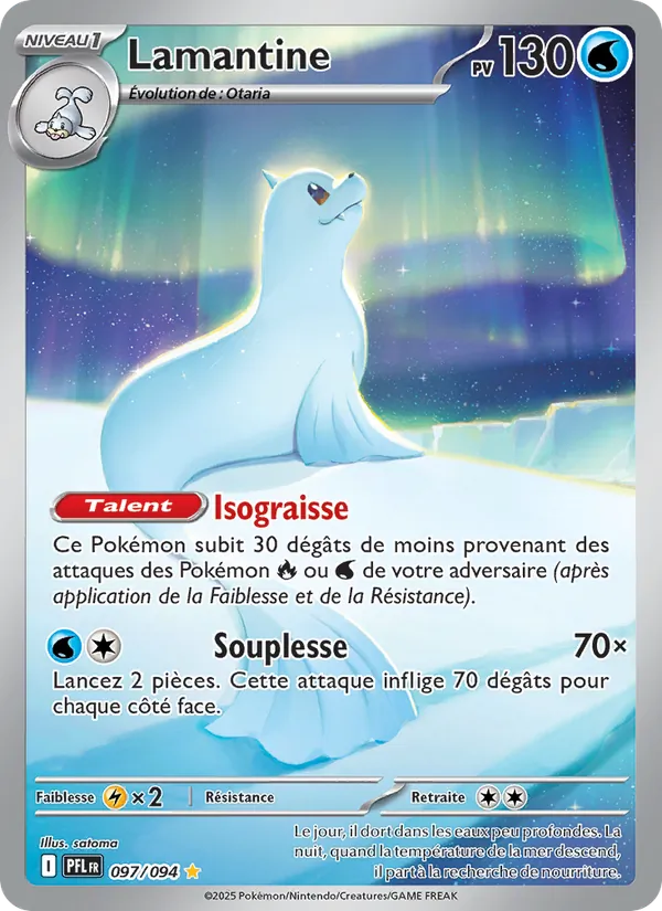 Carte Pokémon Lamantine de l'extension Flammes Fantasmagoriques