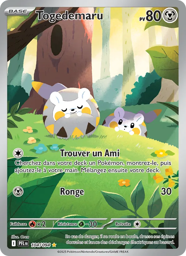 Carte Pokémon Togedemaru de l'extension Flammes Fantasmagoriques
