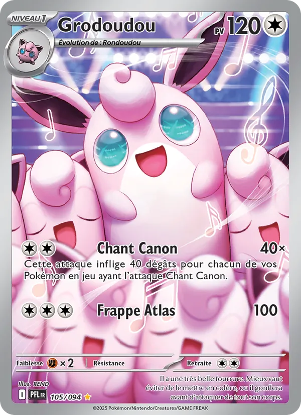 Carte Pokémon Grodoudou de l'extension Flammes Fantasmagoriques