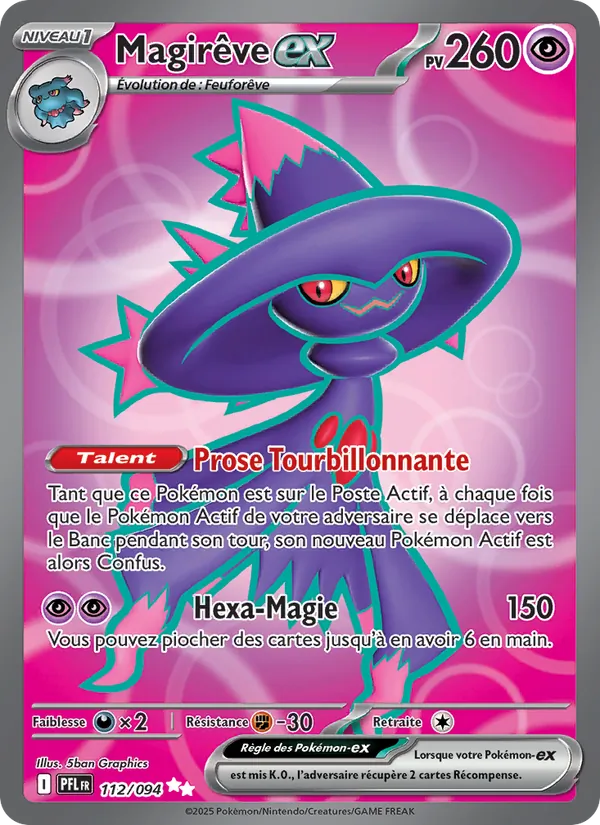 Carte Pokémon Magirêve-ex de l'extension Flammes Fantasmagoriques
