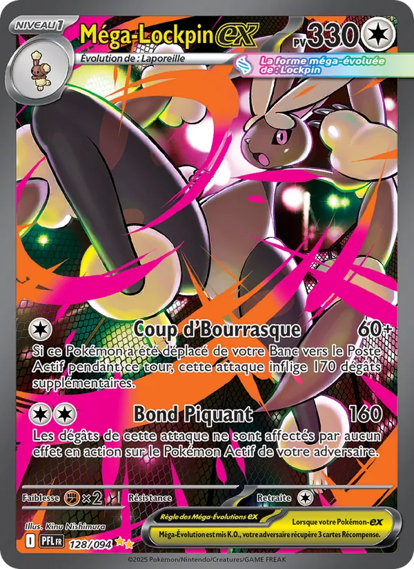 Carte Pokémon Méga-Lockpin-ex de l'extension Flammes Fantasmagoriques