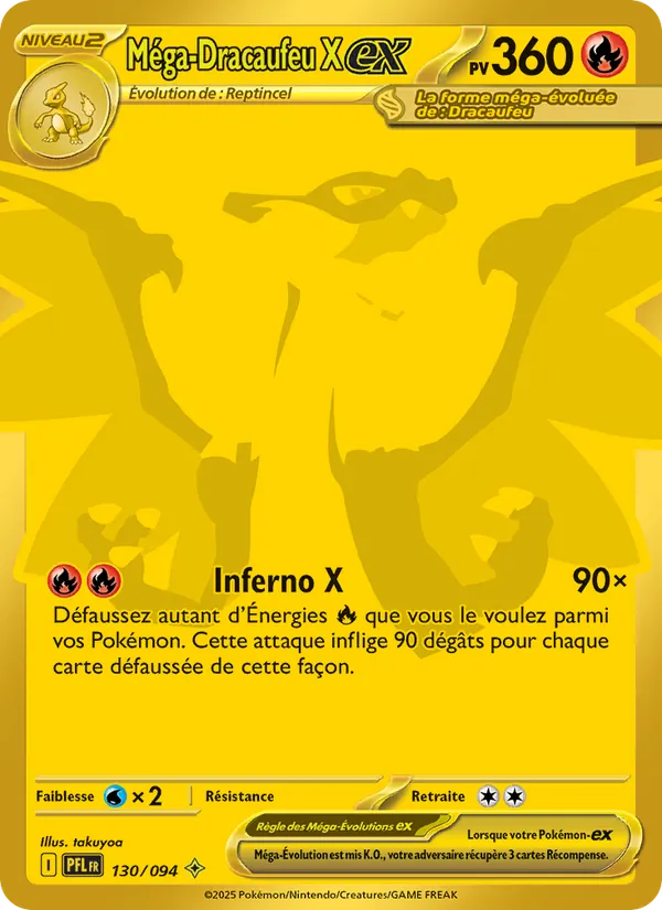 Carte Pokémon Méga-Dracaufeu X-ex de l'extension Flammes Fantasmagoriques