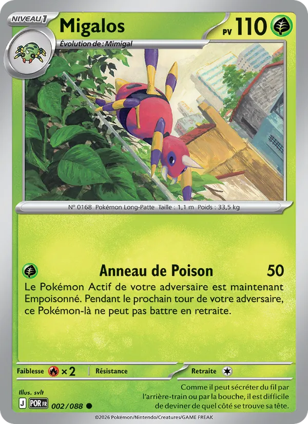 Carte Pokémon Migalos de l'extension Équilibre Parfait