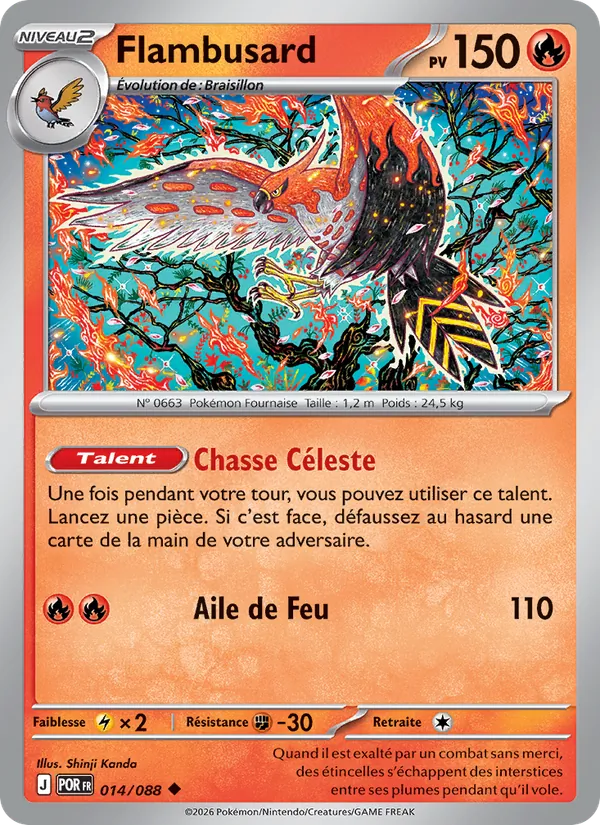 Carte Pokémon Flambusard de l'extension Équilibre Parfait