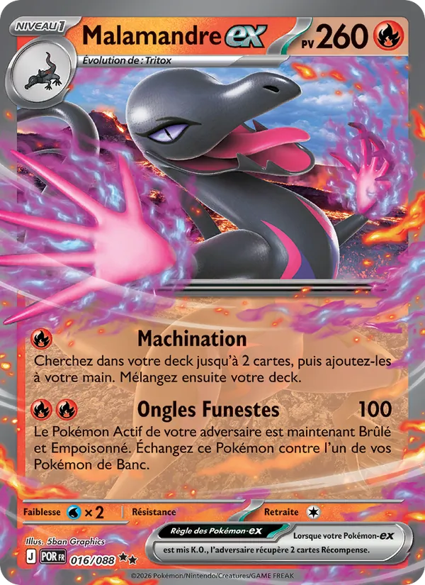 Carte Pokémon Malamandre-ex de l'extension Équilibre Parfait