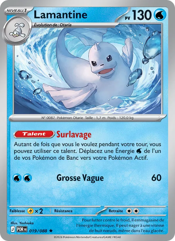 Carte Pokémon Lamantine de l'extension Équilibre Parfait