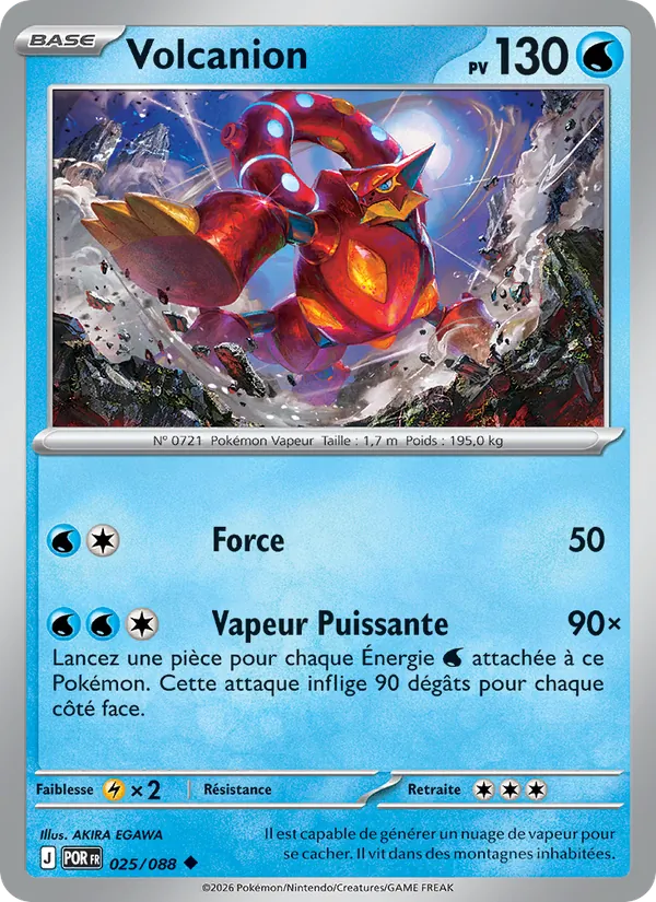 Carte Pokémon Volcanion de l'extension Équilibre Parfait