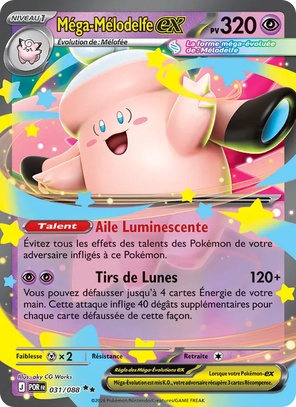 Carte Pokémon Méga-Mélodelfe-ex de l'extension Équilibre Parfait