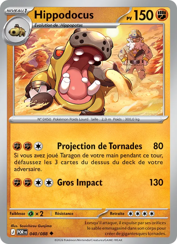 Carte Pokémon Hippodocus de l'extension Équilibre Parfait