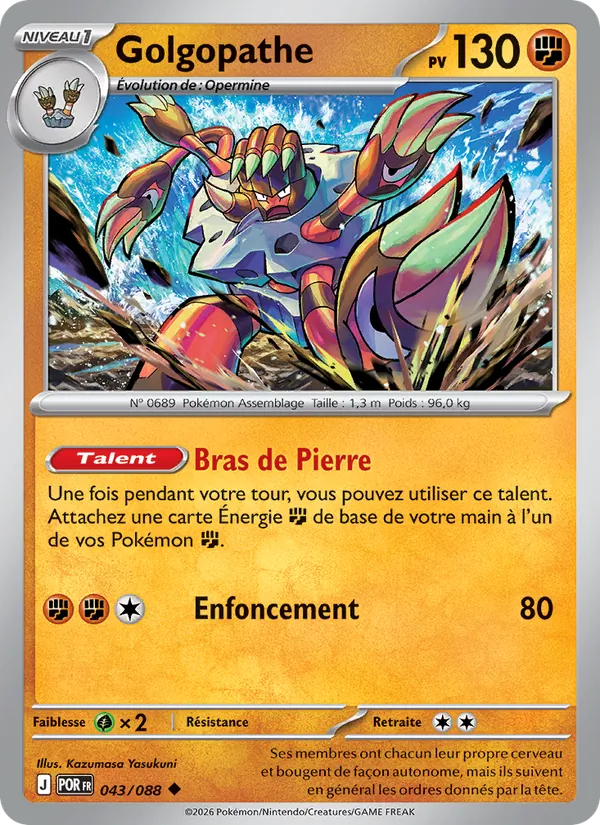 Carte Pokémon Golgopathe de l'extension Équilibre Parfait