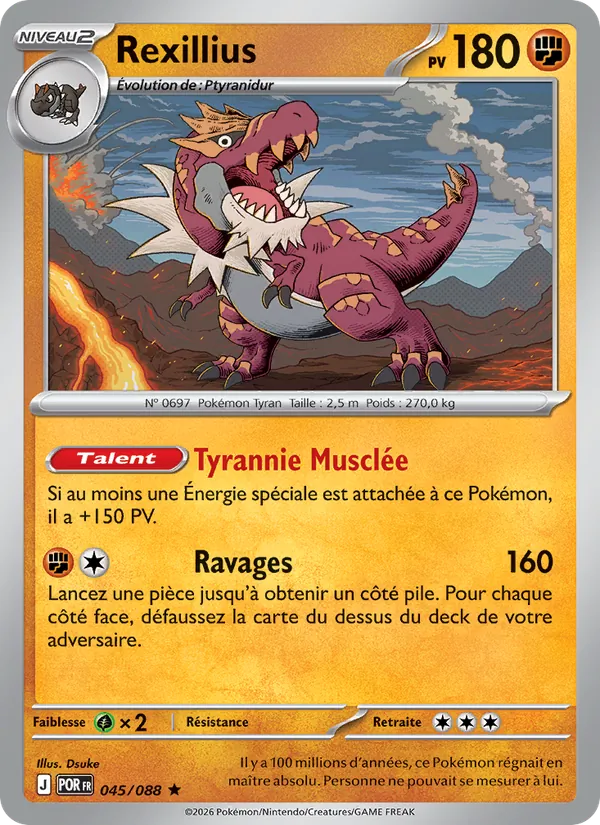 Carte Pokémon Rexillius de l'extension Équilibre Parfait