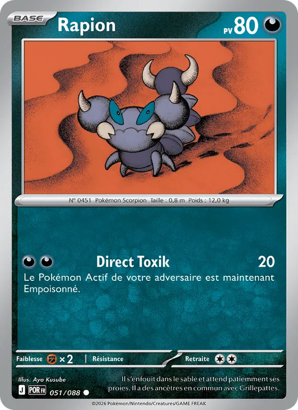 Carte Pokémon Rapion de l'extension Équilibre Parfait