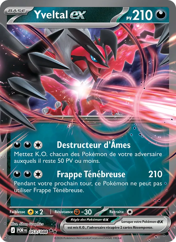 Carte Pokémon Yveltal-ex de l'extension Équilibre Parfait