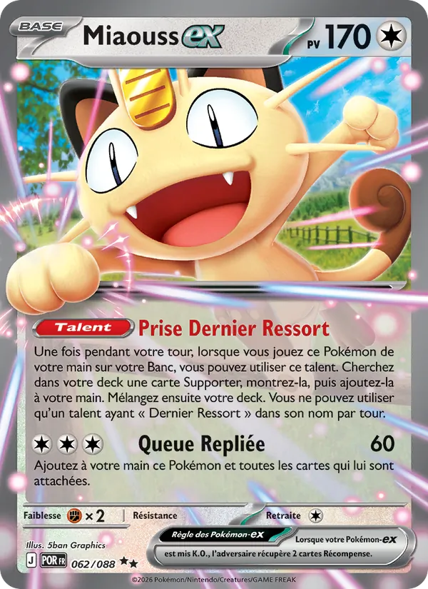 Carte Pokémon Miaouss-ex de l'extension Équilibre Parfait