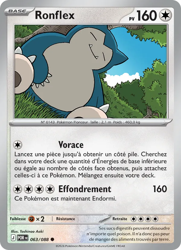 Carte Pokémon Ronflex de l'extension Équilibre Parfait